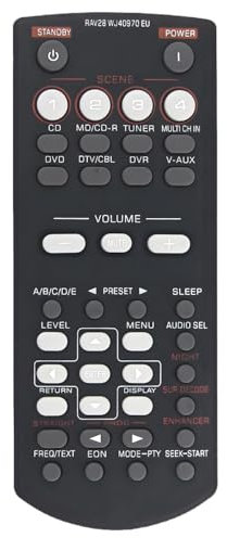 RAV28 WJ40970EU - Mando a distancia de repuesto para Yamaha Home Theater WJ40970EU WJ40970Eu WJ40970 EU RX-V361 HTIB-6800 HTR-6030 RAV28 WJ409700 RAV34 WN4668E RAV255 0 RX-Vs 365 HTR603 HTR6030