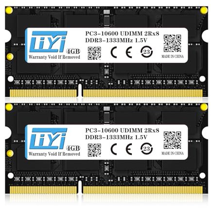 LIYI DDR3L/DDR3 RAM 8GB (2x4GB) 1333MHz PC3L-10600/PC3-10600 CL9 2Rx8 204-Pin Non-ECC Unbuffered 1.35V/1.5V Laptop RAM SODIMM Notebook RAM Computer Memory RAM Module Upgrade