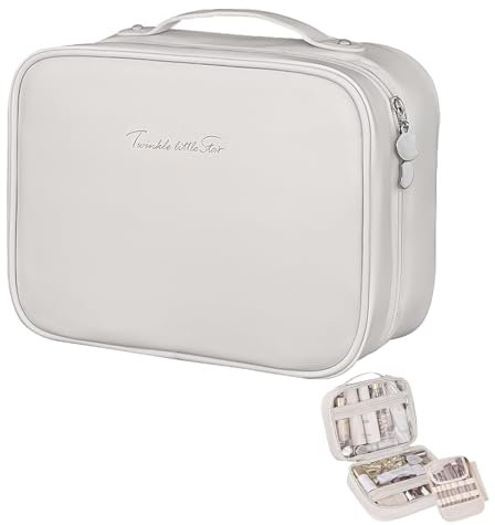 KYYGKY Trousse Maquillage Femme avec Compartiment, Trousse de Toilette Femme, Grande Trousse de Maquillage Voyage, Trousse de Toilette Voyage, Trousse de Maquillage Imperméable, 25 * 18.5 * 11cm