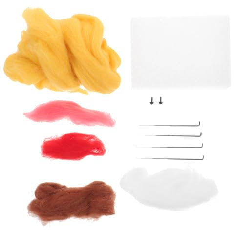 PLAFOPE Material Bastelzubehör Bienen Nadelfilz Woll Nadelfilz Starter Nadelfilz Filling Filzung mit Anleitung Filz Plattenmatte Wollfilz Zubehör für Bastelgeschenke