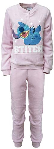 Disney Pyjama Lilo et Stitch Femme Taille XL Fille Long Hiver en Polaire 7012, rose, XL