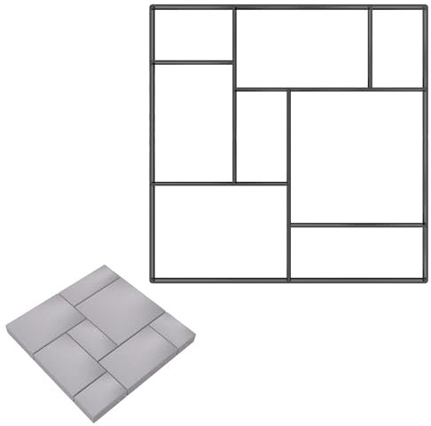 SUBTLETY Pflasterform DIY Gehweg Form Pflasterstein Gehwegplatten Pflastermacher Gießen Beton Schablone zur Herstellung von Garten Trittsteine, Pflastersteine, Terrassenplatten (Motive B, 1 Stück)