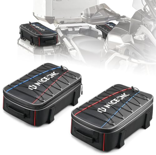 NICECNC Motorrad Seite Top Case Tasche 20L erweiterbar, Motorrad Gepäck Werkzeug Tasche Compatible with BMW R1250GS R1200GS Adventure 2007-2013, R1200GS LC 2013-2017, F650 700 750 800 850GS F900R,2PCS