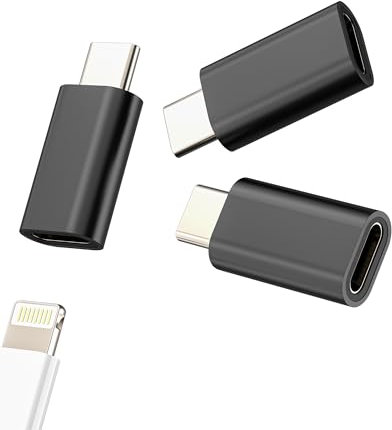 Lot de 3 adaptateurs Lightning femelles vers USB C mâles pour iPhone 16 15 Pro Max pour Apple Lighting Câble convertisseur pour iPad Type C Chargeur Adapter Compatible avec Samsung Plug Charger