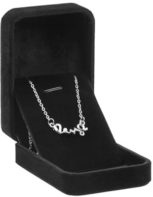Caja de Collar con Colgante de Terciopelo Collar Caja de Presentación de Joyas Caja de Regalo Cadena Larga Caja de Collar Elegante Cajas para Joyas para Collares, Colgantes y Pulseras, 10x7x3.5cm