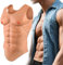 YEEFAIRY Silikon Muskelweste Realistische Bauchmuskeln & Brustpanzer Unisex Bodybuilding Männliche Muskeln Fancy Kleid Kostüm für Theater Schauspieler Halloween LARP Cosplay (Bräune, Größe M)