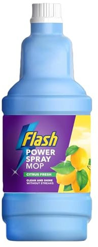 Flash Powermop Liquid Refill 1.25L - Floor Cleaner for Sealed Floors - French Lavender or Citrus Scent - Fast Drying, Streak-Free, Cuts Grease and Grime Citrus -1.25L x 1 Bottle