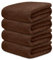 DECASATEXTIL Juego 4 Toallas Baño Grandes 70x140cm Algodón 450g/m² – Suaves y Absorbentes – Toallas de Ducha para Hogar, Gimnasio o Hotel (Marron)