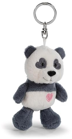 NICI Schlüsselanhänger Love Panda mit Herz 10cm - schwarz - Treuer-Plüschbegleiter für Rucksack oder Tasche, Schlüsselhalter für klein und Groß | 62606