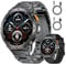 LIGE Militär Smartwatch Herren mit LED-Licht,1,62 AMOLED HD Smartwatch mit Telefonfunktion,Fitnessuhr,Schwarze Uhr mit 110+ Sportmodi,Herz-/Schlaftracking,IP68 wasserdicht sportuhr für iOS/Android