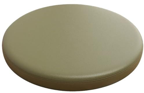 SWJ-swjssb Sitzkissen Rund 30/35/40/45/50 cm,Stuhlkissen Leder Outdoor Indoor Gartenstuhl Cushion Wasserdicht Rundes Sitzpolster Stuhl Polster Für Stühle Kissen Stuhlpolster(Olive Green,35x35 cm)