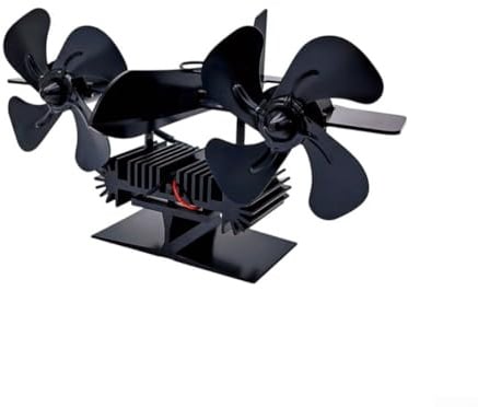 Kaminofen Ventilator Doppelkopf Flugzeug Design Thermal Power Luftzirkulation Ventilator für effiziente Wärmeverteilung ohne Strom oder Batterien