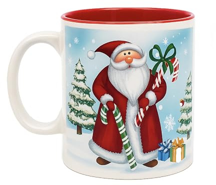 Gesar - Taza navideña grande y colorida - Taza para desayuno, leche y chocolate - Tazas de Navidad familiares y niños, tazas navideñas baratas y especiales. (grande, muñeco de Navidad)
