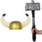 Wikinger Helm KOSTÜM VERKLEIDUNG-AUCH MIT Schwert ODER Thor Hammer= KOSTÜM ZUBEHÖR Ragnar=ZUBEHÖR NORDMANN VERKLEIDUNG Fasching Karneval Party-2 VIKINGER HELME + 2 Thor Hammer