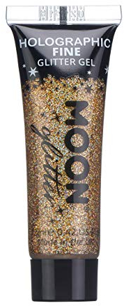 Holographic Fine Face & Body Glitter Gel by Moon Glitter - Rose Gold - Cosmetic Festival Glitter Face Paint for Face, Body, Hair, Nails - 12ml