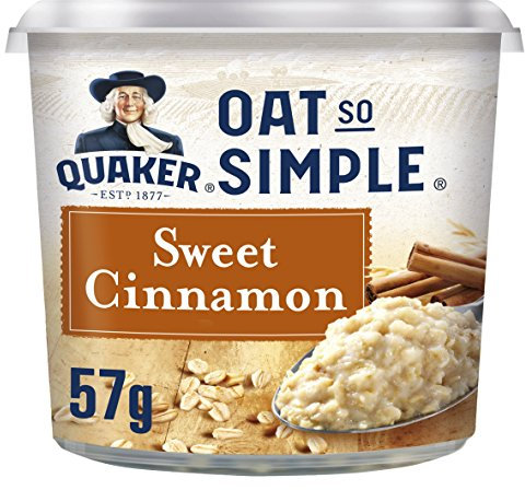 Quaker Oat So Simple Sweet Cinnamon Porridge Pots, 57 g (Pack of 8)