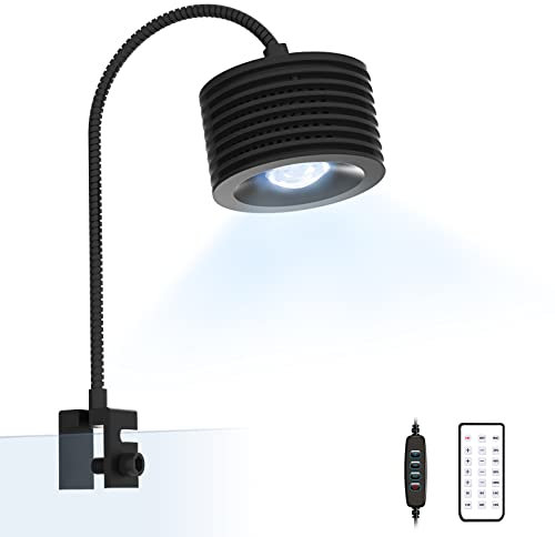 Lominie Clip on Aquarium Light Led Fish Tank Lights Reef Lights for Coral,Full Spectrum Aquarium Plants Lights with Gooseneck, for 6~15 Inch Long Coral Reef Fish Tanks(Asta-20 Saltwater)