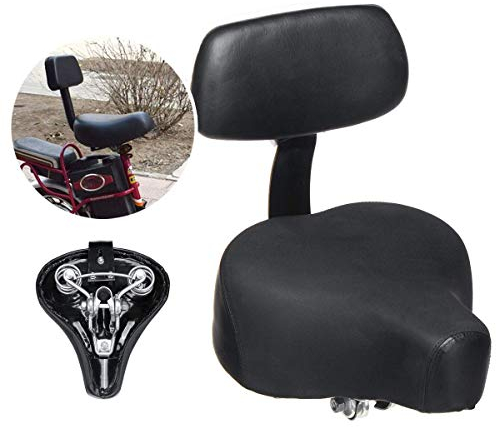 Knoijijuo Fahrradrückenlehnen Sattel - Motion Fahrradsitz Dreiradsattel mit Rückenlehne für Fahrrad/Trike/Dreirad, Schwarz