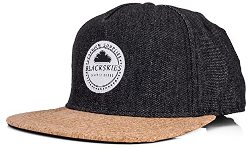 Blackskies® Leviathan Snapback Cap | Unisex Baseball Mütze Kappe Herren Damen Basecap Kork Holz - Braun Schwarz