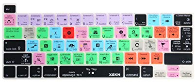 XSKN Logic Pro X Silikon Shortcut Tastaturabdeckung Skin für 2019 New MacBook Pro 16 Zoll A2141 2020 New MacBook Pro 13,3 Zoll A2338 M1 A2251 A2289 mit Touch Bar & Touch ID US und EU Universal Version