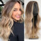 Haircube lange Perücken für Frauen, Mittelscheitel, dunkle Wurzeln