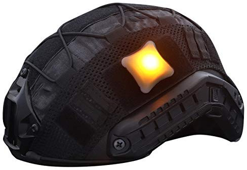 Taschenlampe Airsoft Helm taktisch Stroboskop Notfall Sicherheit Leuchtsignal Paintball Helm selbstklebend magisch LED Blinklicht Camping (Orange)