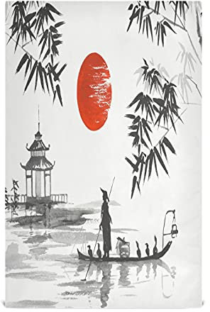 Mnsruu Lot de torchons de cuisine japonais en bambou Sun Mountain - Super absorbants - Doux - 71 x 46 cm