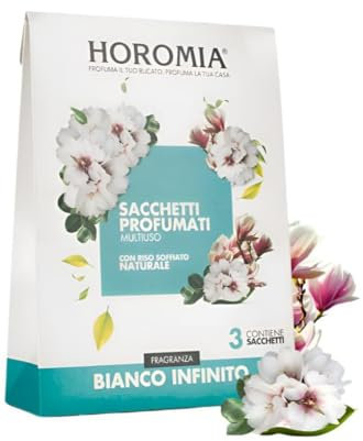 HOROMIA Duftsäckchen für Schrank und Schubladen – Intensiver und langanhaltender Duft für bis zu 12 Wochen – 3 Beutel weiß unendlich