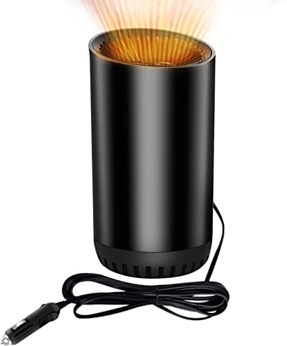 Chauffage de voiture portable 12 V, dégivrage rapide de chauffage de voiture qui se branche sur l'allume-cigare 2 en 1 réglable (noir)