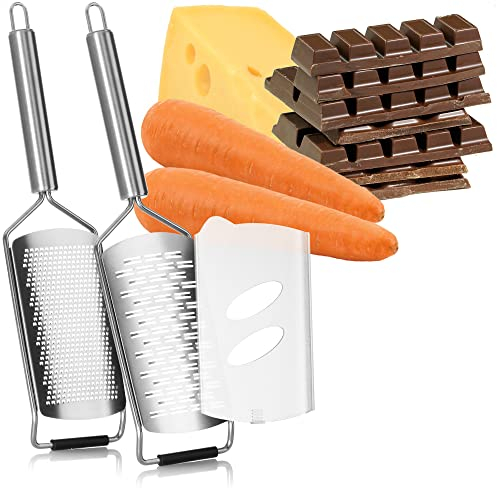 Robin Goods® 2-teiliges Set Küchenreibe - Gemüse- und Rohkostreibe aus rostfreiem Edelstahl - hochwertige Zester - Küchenhelfer Flachreibe grob/fein (2 Stück - grob/fein)
