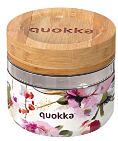 Quokka DELI DARK FLOWERS | CONTENANT ALIMENTAIRE EN VERRE AVEC COUVERCLE EN SILICONE 500 ML