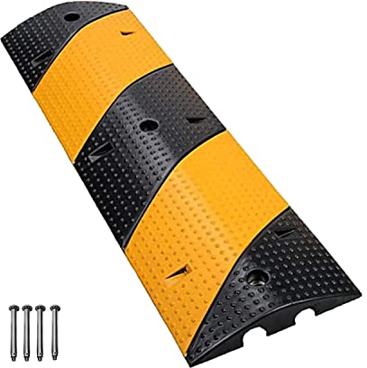 MYOYAY Fahrbahnschwelle Gummi Bodenschwelle Temposchwelle Geschwindigkeitsbegrenzung 2 Kanal Kabelbrücke Kabelkanal Überfahrschutz für Kabel, Geschwindigkeits-Buckel für Parkplätze, Lagerhäuser