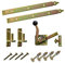 BRESKO Ladenband Set Gartentor Scharnier Torband, Kloben, Gartentorfalle und Schrauben 2er Set gelb Stahl verzinkt 300-800 mm Türband Torbeschlag (2er Set - 400x30 mm - Ø10 mm)