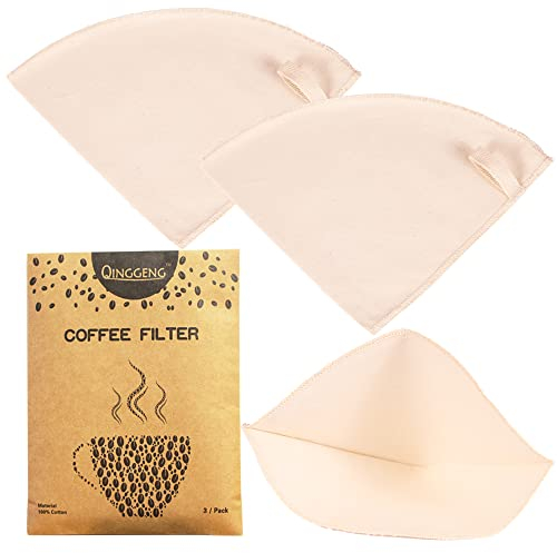 3 Pack Reusable Fabric Coffee Filters Size 2, Pro Quality Organic Cotton Coffee Filters, Sustainable and 100% Plastic Free