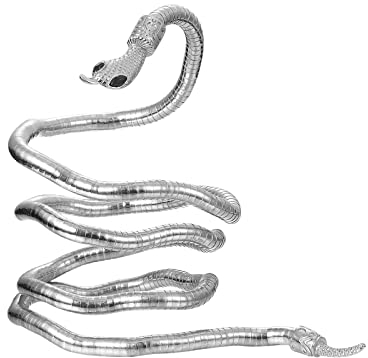 JewelryWe Schlange Armband Halskette Damen: 90cm Silber Flexibel Biegbar Schlangenkette Wickelarmband Multifunktionale Verdrehbar Verstellbare Kette Manschette Armreif Haarschmuck für Frauen Männer