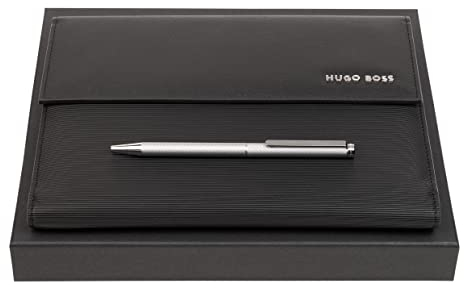 Hugo Boss Schreib-Set HPBM276B (Kugelschreiber & A5 Schreibmappe) | Geschenkbox