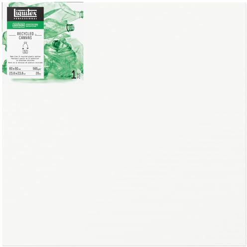 Liquitex 416060060 Cadre en plastique recyclé 100% recyclé Toile de qualité supérieure 565 g/m², FSC 3 couches apprêtées pour l'huile et les peintures acryliques - Traditional 60 x 60 cm