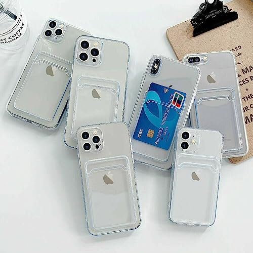 SFthingsss Case for iPhone SE 2022 iPhone 7/8 / SE 2020,With Card Holder Slot, Clear Shockproof TPU Soft Bumper Phone Case Cover for iPhone SE 2020, iPhone 8, iPhone 7 4.7