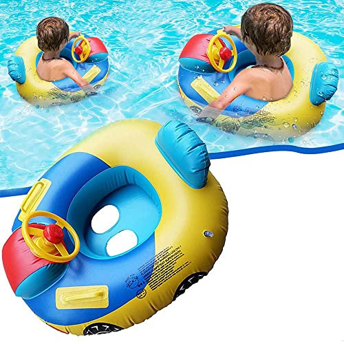 Anneau de Natation pour Bébé Flotteur de Piscine Gonflable Bateau pour Enfants Entraînement de Natation Volant Jouets pour Enfantsde 1 à 5 Ans