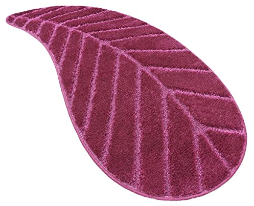 Badteppich Blatt weich saugfähig Schlafzimmer Dusche rutschfest Modell FIJI Violett