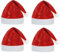 JOFONY 4 Stück Weihnachtsmütze, Nikolausmütze mit Pailletten,Plüsch Rand Weihnachten Santa Hut,Rote Santa Mütze,Weihnachtskostüme für Weihnachtsfeier Weihnachtsdekoration