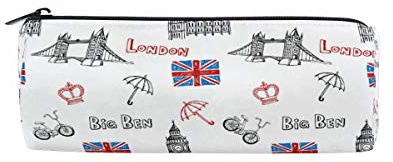 Federmäppchen mit britischer Flagge und London Big Ben Uhr, für Studenten, Schreibwaren, Büro, Aufbewahrung, Organizer, Kosmetik, Stiftebeutel, #363, 21x10.5x5cm