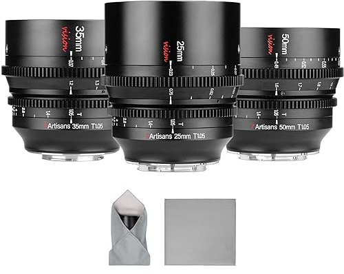 7artisans 25mm/35mm/50mm T1.05 Large Aperture Cine Lens Compatible for Fuji X Mount