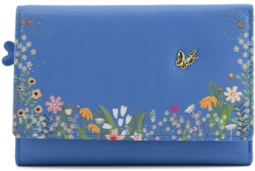 Mala Leather Shiloh Collection Geldbörse aus Leder, RFID-blockierend, 3628_96, blau, Einheitsgröße, Dreifach gefaltet