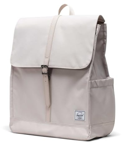 Herschel Zaino unisex, modello a cartella, unico scomparto, chiusura con cinturino e calamita, tasche interne e laterali, spallacci imbottiti e regolabili, manico per trasporto, dimensioni 37