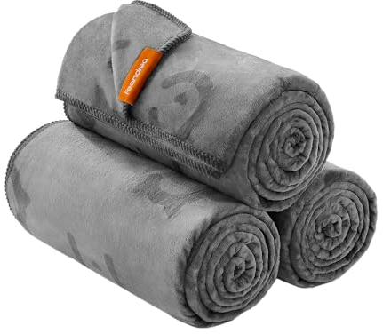 Feandrea Hundedecke, waschbar, 3er Set Haustier-Decke, XXL, 203 x 152 cm, für große und extra große Hunde, Flanell, Schutzdecke für Sofa, schiefergrau PPB016G01