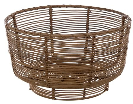 Blanc Mariclò Collezione Tosca Cestino in RATTAN - METALLO L 33 x P 33 x H 18 cm