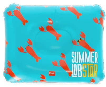 Legami - Cuscino Collo Gonfiabile, Cuscino da Campeggio Piscina Spiaggia Mare, Comodo Ultraleggero, Dimensioni 45 x 36 cm, Lobster