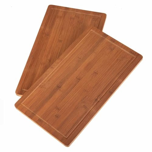 SIDCO Herd Abdeckplatte 2 x Bambus dunkel Herdabdeckung Abdeckplatte Schneidebrett Holz