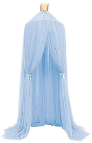 Odot Betthimmel Babybett Mädchen Jungen Himmelbett Vorhänge Kinder Baldachin Kinderzimmer Rund Hängende Princess Moskitonetz für Schlafzimmer Babyzimmer Dekoration (Blau)